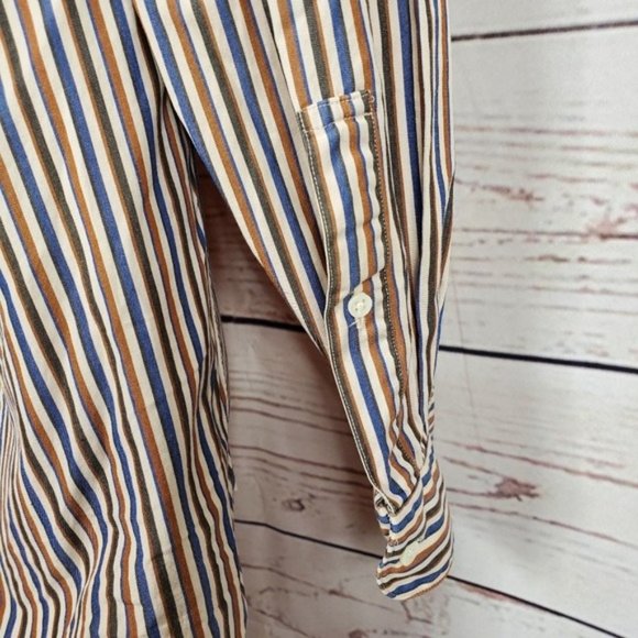 PERRY ELLIS Vintage striped button down shirt 14.5 - Picture 7 of 9